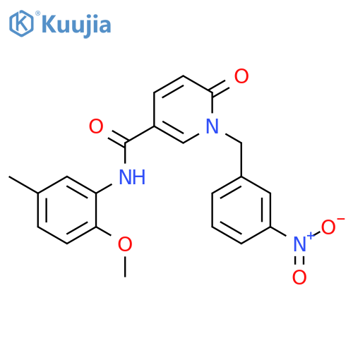 N-(2-methoxy-5-methylphenyl)-1-(3-nitrophenyl)methyl-6-oxo-1,6-dihydropyridine-3-carboxamide structure