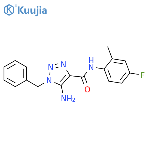 5-amino-1-benzyl-N-(4-fluoro-2-methylphenyl)-1H-1,2,3-triazole-4-carboxamide structure