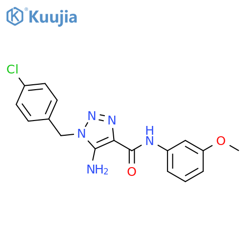5-amino-1-(4-chlorophenyl)methyl-N-(3-methoxyphenyl)-1H-1,2,3-triazole-4-carboxamide structure
