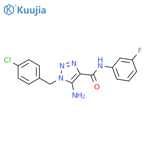 5-amino-1-(4-chlorophenyl)methyl-N-(3-fluorophenyl)-1H-1,2,3-triazole-4-carboxamide structure