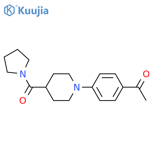 1-(4-[4-(1-PYRROLIDINYLCARBONYL)PIPERIDINO]PHENYL)-1-ETHANONE structure
