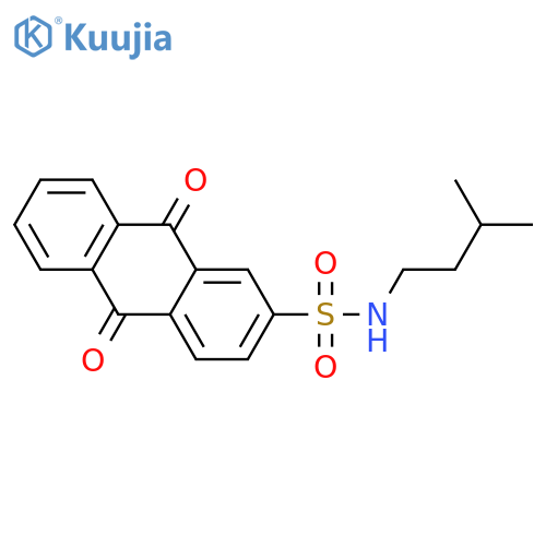 N-(3-methylbutyl)-9,10-dioxo-9,10-dihydroanthracene-2-sulfonamide structure