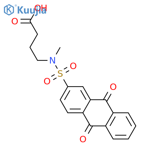 4-(N-methyl9,10-dioxo-9,10-dihydroanthracene-2-sulfonamido)butanoic acid structure