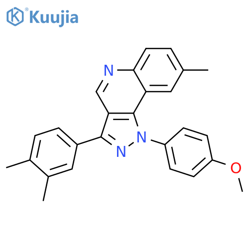 3-(3,4-dimethylphenyl)-1-(4-methoxyphenyl)-8-methyl-1H-pyrazolo4,3-cquinoline structure