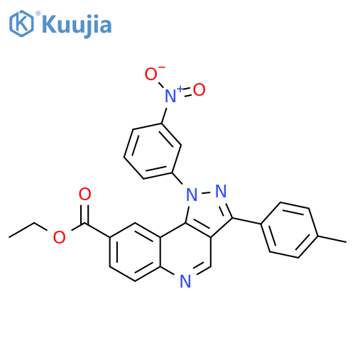 ethyl 3-(4-methylphenyl)-1-(3-nitrophenyl)-1H-pyrazolo4,3-cquinoline-8-carboxylate structure