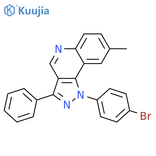 1-(4-bromophenyl)-8-methyl-3-phenyl-1H-pyrazolo4,3-cquinoline structure