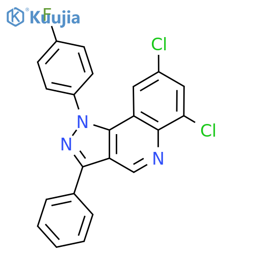6,8-dichloro-1-(4-fluorophenyl)-3-phenyl-1H-pyrazolo4,3-cquinoline structure