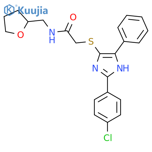 2-{2-(4-chlorophenyl)-5-phenyl-1H-imidazol-4-ylsulfanyl}-N-(oxolan-2-yl)methylacetamide structure