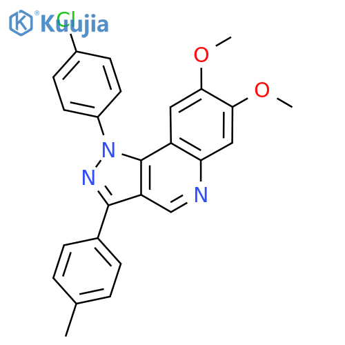 1-(4-chlorophenyl)-7,8-dimethoxy-3-(4-methylphenyl)-1H-pyrazolo4,3-cquinoline structure