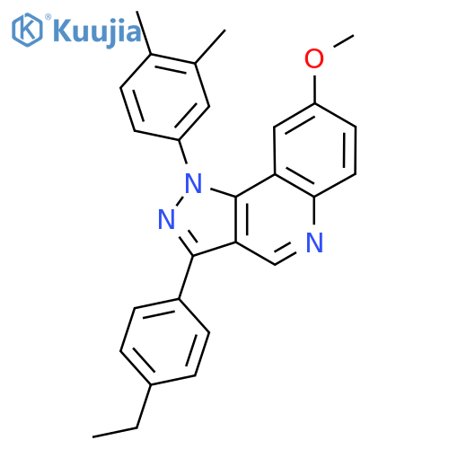 1-(3,4-dimethylphenyl)-3-(4-ethylphenyl)-8-methoxy-1H-pyrazolo4,3-cquinoline structure