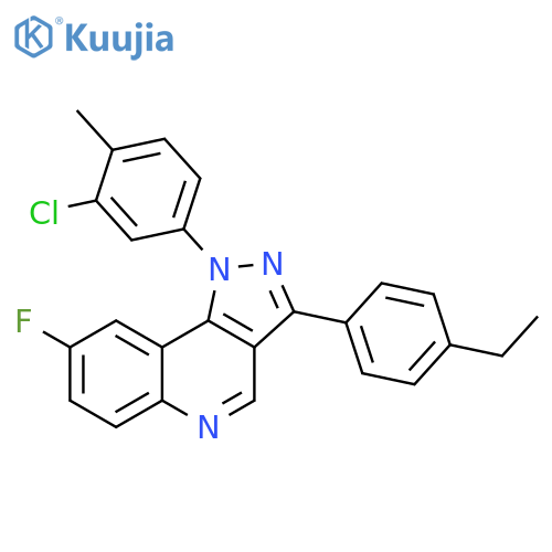 1-(3-chloro-4-methylphenyl)-3-(4-ethylphenyl)-8-fluoro-1H-pyrazolo4,3-cquinoline structure