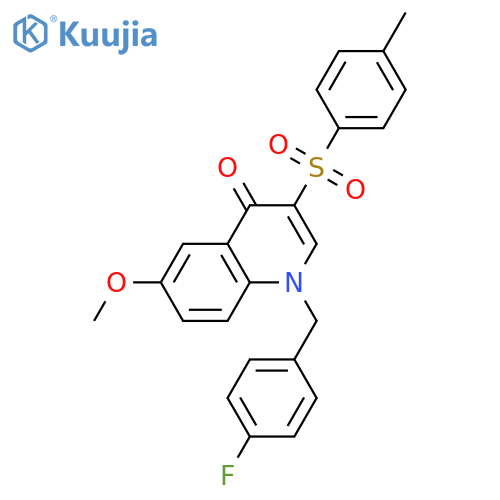 1-(4-fluorophenyl)methyl-6-methoxy-3-(4-methylbenzenesulfonyl)-1,4-dihydroquinolin-4-one structure