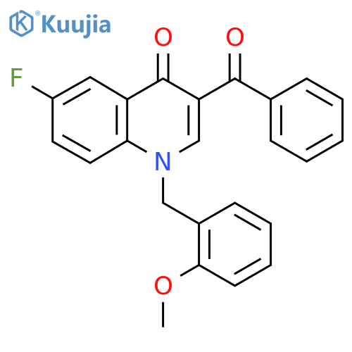 3-benzoyl-6-fluoro-1-(2-methoxyphenyl)methyl-1,4-dihydroquinolin-4-one structure