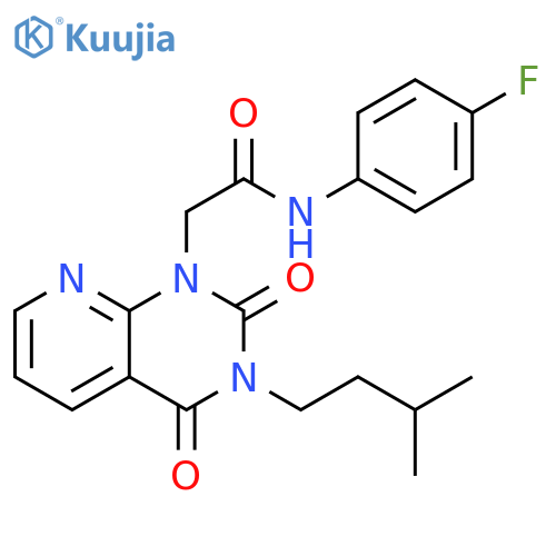 N-(4-fluorophenyl)-2-3-(3-methylbutyl)-2,4-dioxo-1H,2H,3H,4H-pyrido2,3-dpyrimidin-1-ylacetamide structure