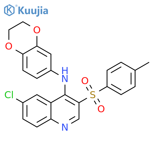 6-chloro-N-(2,3-dihydro-1,4-benzodioxin-6-yl)-3-(4-methylbenzenesulfonyl)quinolin-4-amine structure