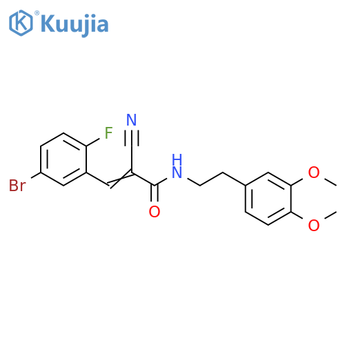 3-(5-bromo-2-fluorophenyl)-2-cyano-N-[2-(3,4-dim ethoxyphenyl)ethyl]prop-2-enamide structure