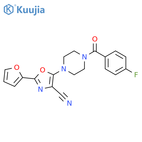5-4-(4-fluorobenzoyl)piperazin-1-yl-2-(furan-2-yl)-1,3-oxazole-4-carbonitrile structure