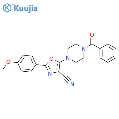5-(4-benzoylpiperazin-1-yl)-2-(4-methoxyphenyl)-1,3-oxazole-4-carbonitrile structure