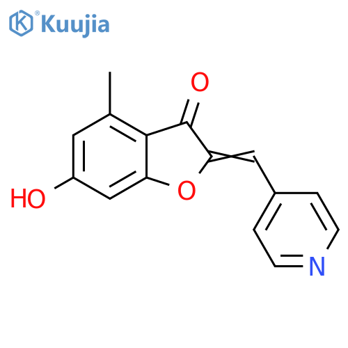 (2Z)-6-hydroxy-4-methyl-2-(pyridin-4-yl)methylidene-2,3-dihydro-1-benzofuran-3-one structure