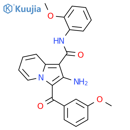 2-amino-3-(3-methoxybenzoyl)-N-(2-methoxyphenyl)indolizine-1-carboxamide structure