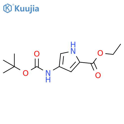Ethyl 4-((tert-butoxycarbonyl)amino)-1H-pyrrole-2-carboxylate structure