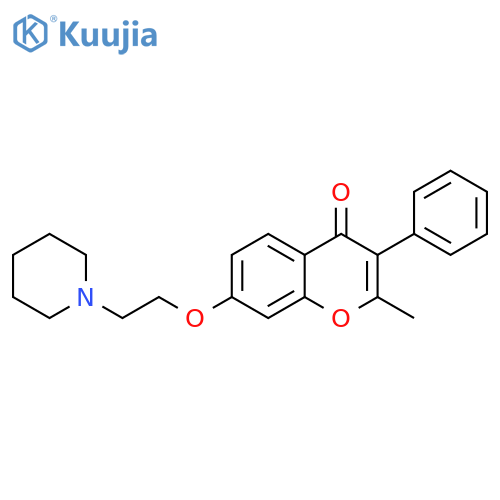 2-methyl-3-phenyl-7-2-(piperidin-1-yl)ethoxy-4H-chromen-4-one structure