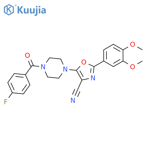 2-(3,4-dimethoxyphenyl)-5-4-(4-fluorobenzoyl)piperazin-1-yl-1,3-oxazole-4-carbonitrile structure