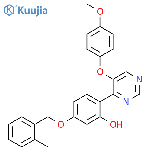 2-5-(4-methoxyphenoxy)pyrimidin-4-yl-5-(2-methylphenyl)methoxyphenol structure