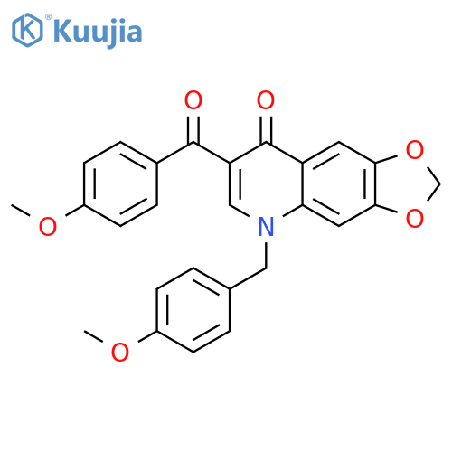 7-(4-methoxybenzoyl)-5-(4-methoxyphenyl)methyl-2H,5H,8H-1,3dioxolo4,5-gquinolin-8-one structure
