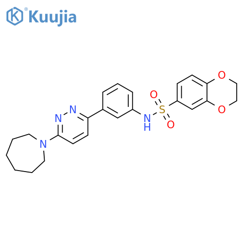 N-{3-6-(azepan-1-yl)pyridazin-3-ylphenyl}-2,3-dihydro-1,4-benzodioxine-6-sulfonamide structure