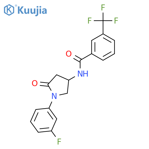 N-1-(3-fluorophenyl)-5-oxopyrrolidin-3-yl-3-(trifluoromethyl)benzamide structure