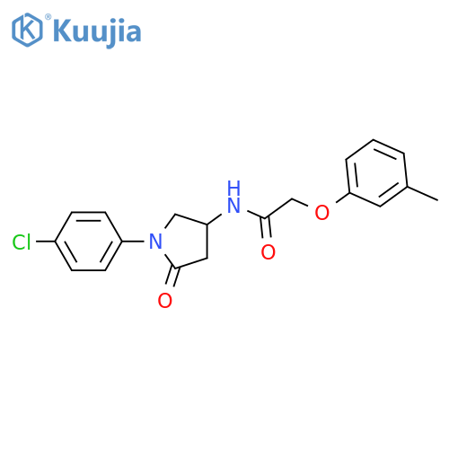 N-1-(4-chlorophenyl)-5-oxopyrrolidin-3-yl-2-(3-methylphenoxy)acetamide structure