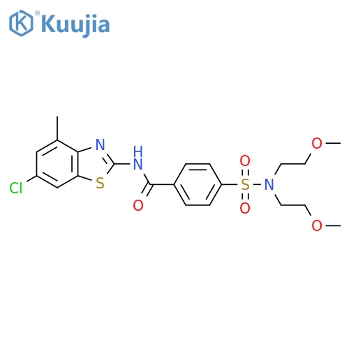 4-bis(2-methoxyethyl)sulfamoyl-N-(6-chloro-4-methyl-1,3-benzothiazol-2-yl)benzamide structure