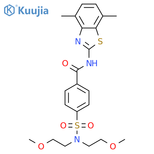 4-bis(2-methoxyethyl)sulfamoyl-N-(4,7-dimethyl-1,3-benzothiazol-2-yl)benzamide structure