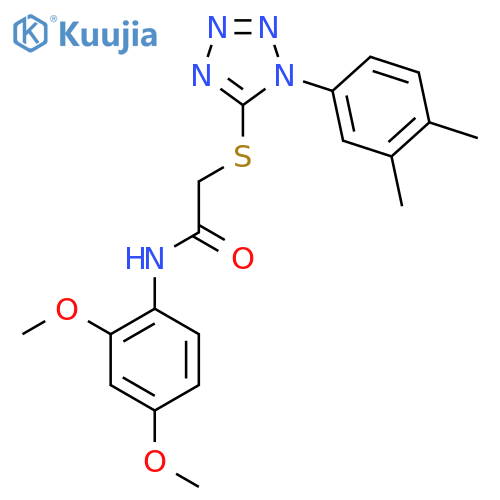 N-(2,4-dimethoxyphenyl)-2-{1-(3,4-dimethylphenyl)-1H-1,2,3,4-tetrazol-5-ylsulfanyl}acetamide structure
