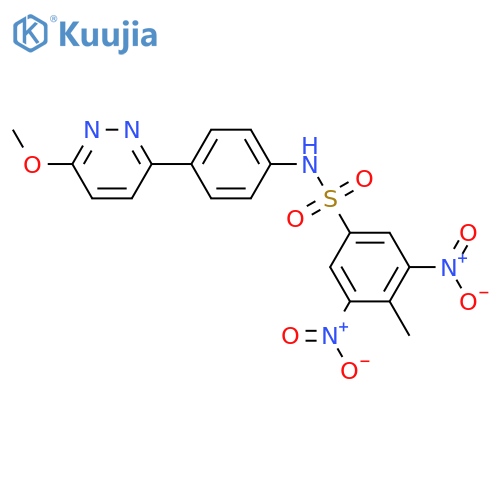 N-4-(6-methoxypyridazin-3-yl)phenyl-4-methyl-3,5-dinitrobenzene-1-sulfonamide structure