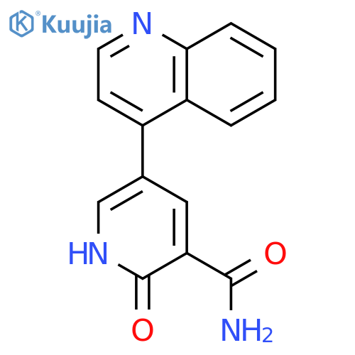 3-PYRIDINECARBOXAMIDE, 1,2-DIHYDRO-2-OXO-5-(4-QUINOLINYL)- structure