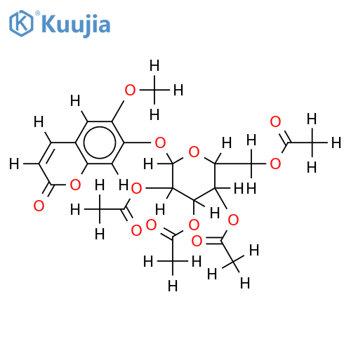 6-methoxy-7-(tetra-O-acetyl-beta-D-glucopyranosyloxy)-coumarin structure