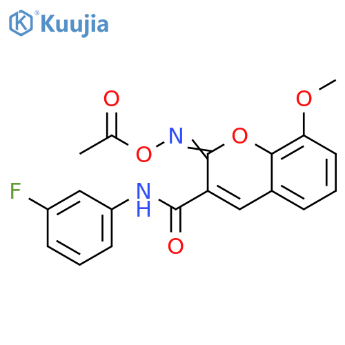 2-[(Acetyloxy)imino]-N-(3-fluorophenyl)-8-methoxy-2H-1-benzopyran-3-carboxamide structure