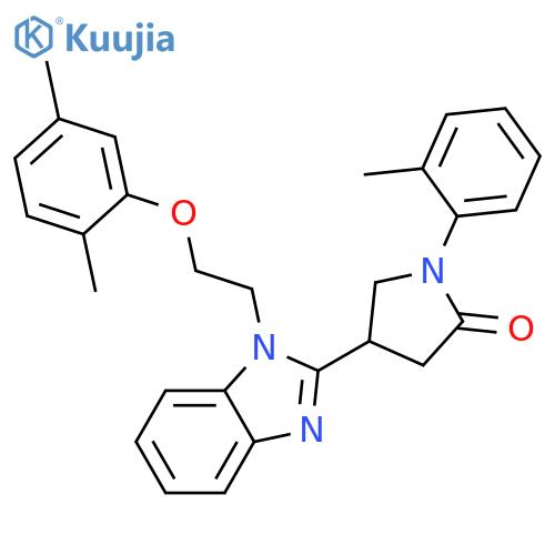 4-{1-2-(2,5-dimethylphenoxy)ethyl-1H-1,3-benzodiazol-2-yl}-1-(2-methylphenyl)pyrrolidin-2-one structure