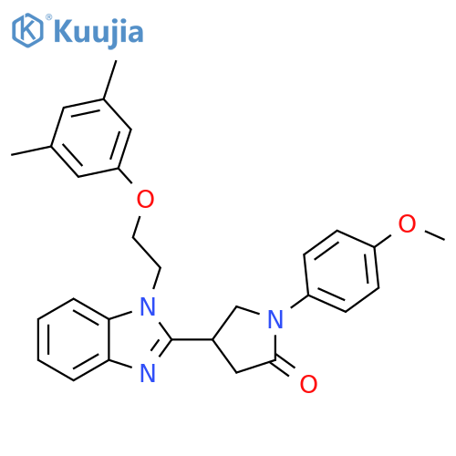 4-{1-2-(3,5-dimethylphenoxy)ethyl-1H-1,3-benzodiazol-2-yl}-1-(4-methoxyphenyl)pyrrolidin-2-one structure