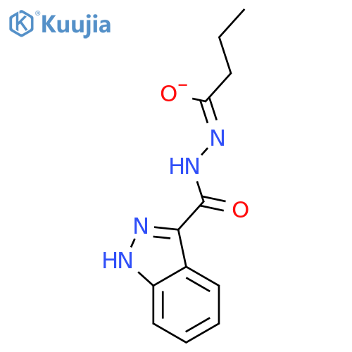 (ethyl N-(1H-indazol-3-ylcarbonyl)ethanehydrazonoate ) structure