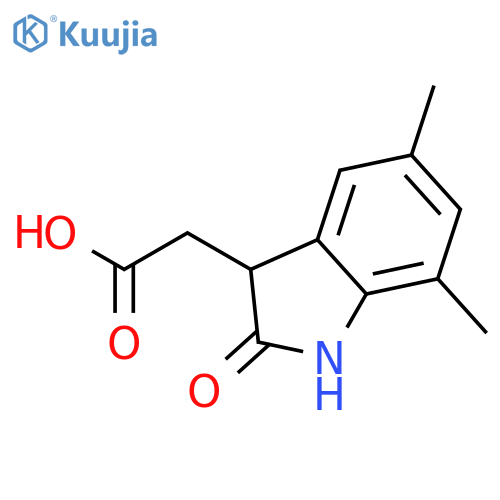 (5,7-dimethyl-2-oxo-2,3-dihydro-1H-indol-3-yl)acetic Acid structure