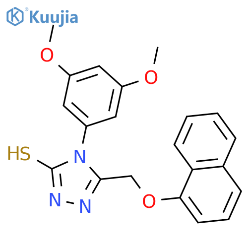 <br>4-(3,5-Dimethoxy-phenyl)-5-(naphthalen-1-yloxymethyl)-4H-[1,2,4]triazole-3- thiol structure
