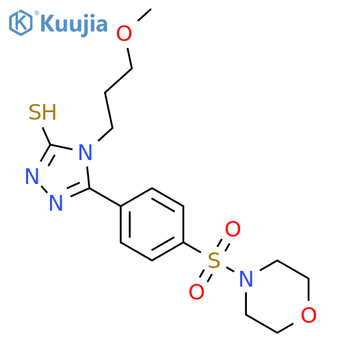 <br>4-(3-Methoxy-propyl)-5-[4-(morpholine-4-sulfonyl)-phenyl]-4H-[1,2,4]triazol e-3-thiol structure