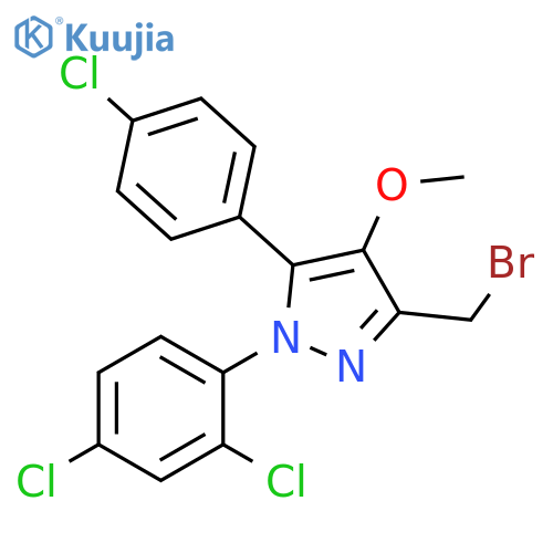 1H-Pyrazole, 3-(bromomethyl)-5-(4-chlorophenyl)-1-(2,4-dichlorophenyl)-4-methoxy- structure
