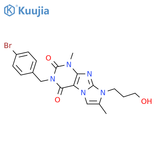 3-(4-bromophenyl)methyl-8-(3-hydroxypropyl)-1,7-dimethyl-1H,2H,3H,4H,8H-imidazo1,2-gpurine-2,4-dione structure