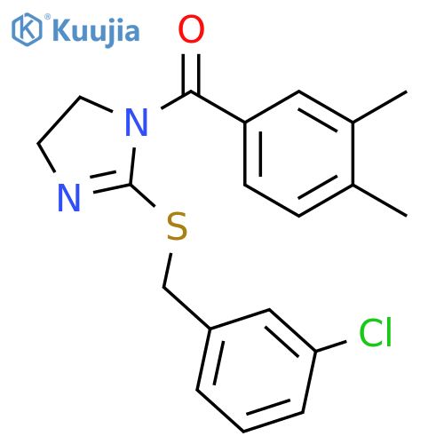 2-{(3-chlorophenyl)methylsulfanyl}-1-(3,4-dimethylbenzoyl)-4,5-dihydro-1H-imidazole structure