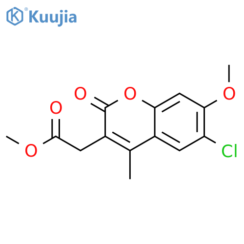 Methyl (6-chloro-7-methoxy-4-methyl-2-oxo-2H-chromen-3-yl)acetate structure