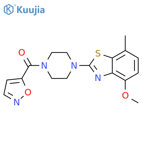 4-methoxy-7-methyl-2-4-(1,2-oxazole-5-carbonyl)piperazin-1-yl-1,3-benzothiazole structure